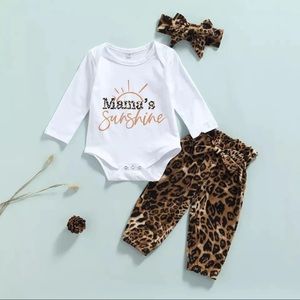 MAMA'S SUNSHINE- 3PCS 2021 SUMMER TODDLER INFANT BABY GIRL OUTFIT